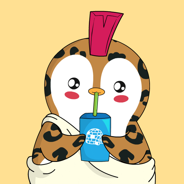 Penguin Drinking GIF by Pudgy Penguins