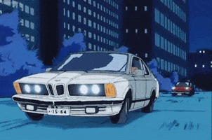 DurdyDesign anime car 90s 80s GIF