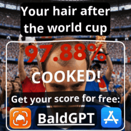 Receding World Cup GIF by BaldGPT