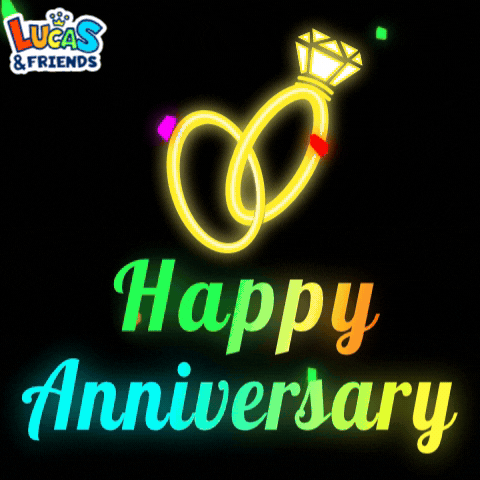 Happy Anniversary Party GIF by Lucas and Friends by RV AppStudios