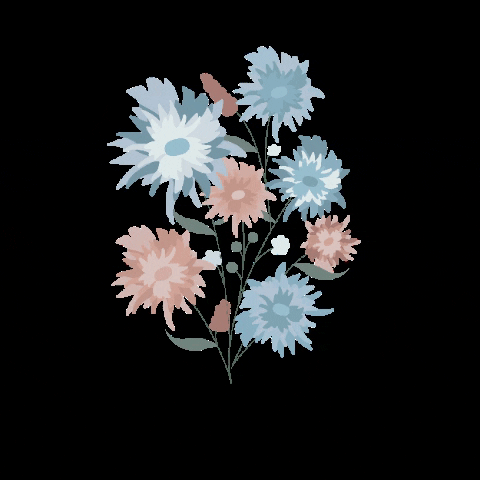 ByMabbi pink blue flower flowers GIF