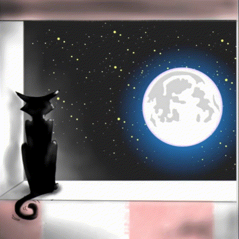 Full Moon Illustration GIF