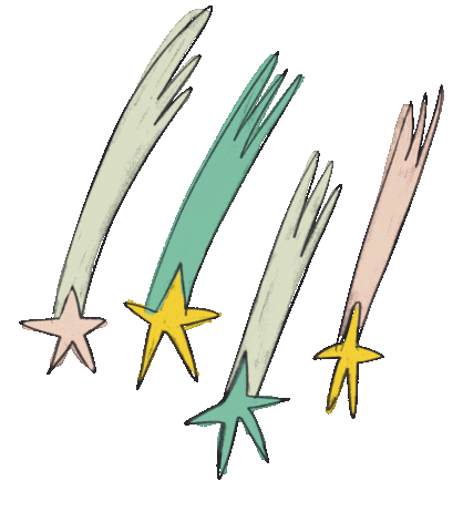 Shooting Star Green Stars Sticker by Heather Buchanan