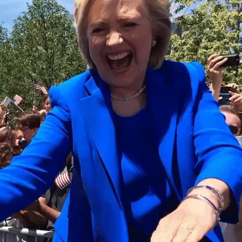 hillary clinton smile GIF by hazelst
