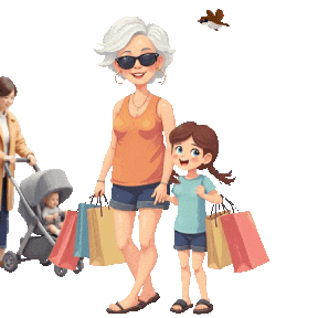 Grandmother Granddaughter Sticker