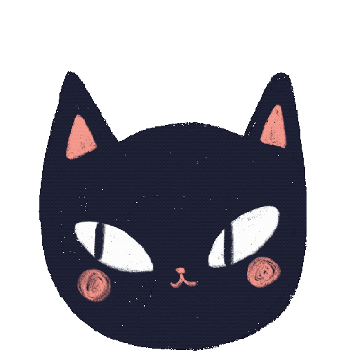 Black Cat Sticker by Rachel Winkle