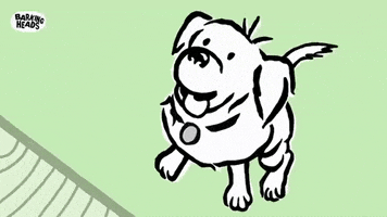 barkingheads dog food cartoon dog hungry dog barking heads GIF