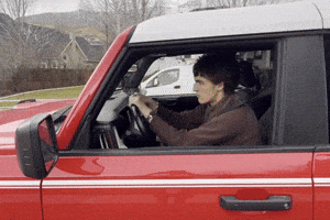 Driving Red Car GIF