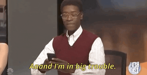 Don Cheadle Im In Big Trouble GIF by Saturday Night Live - Find & Share on GIPHY