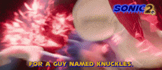 Movie gif. In Sonic the Hedgehog 2, Sonic artfully dodges Knuckles' electrical punches, saying, "For a guy named Knuckles, you are really bad at punching!" which appears as text.
