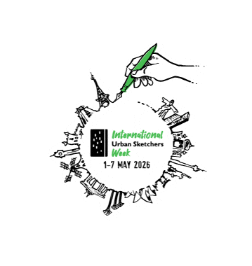 Usk Sticker by Urban Sketchers
