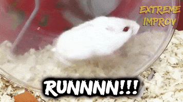 Run Away Red Eyes GIF by Extreme Improv