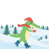 Skating Merry Christmas GIF by Bells and Wishes