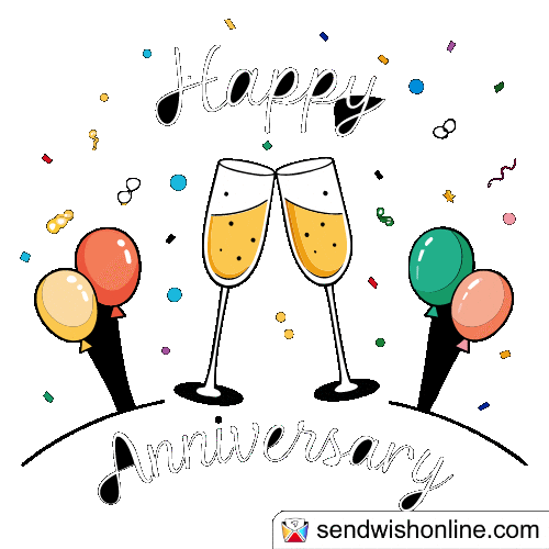 Happy Anniversary Sticker Sticker by sendwishonline.com