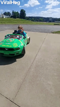 4 Year Old Shows Off Drifting Skills in Toy Car