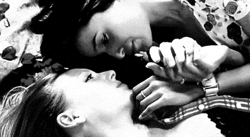 black and white cute couple GIF