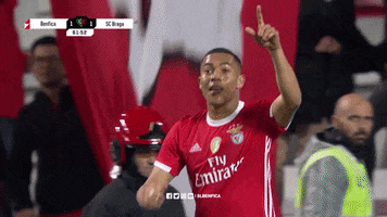 Hands Up Pointing GIF by Sport Lisboa e Benfica