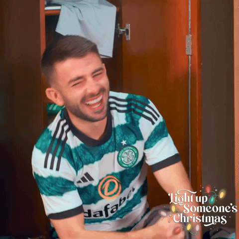 Christmas Laugh GIF by Celtic Football Club