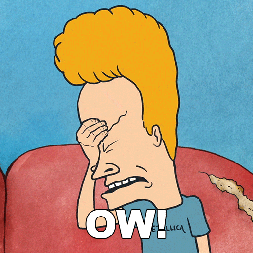It Hurts Beavis And Butthead GIF by Paramount+