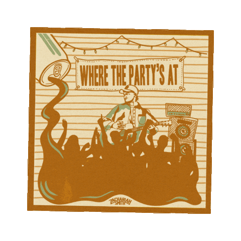 Country Music Where The Partys At Sticker by Zachariah Smith