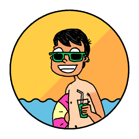 Summer Beach Sticker by ne.comics