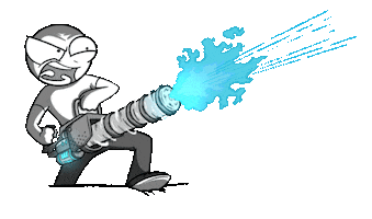Pew Pew Laser Sticker by WTFrame Comics