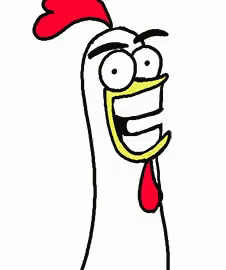 Cartoon gif. A smiling, wide-eyed Chicken Bro big teeth gives us a thumbs up and nods.