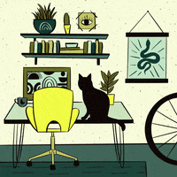 Work From Home Cat GIF by Boss Dotty Paper Co.