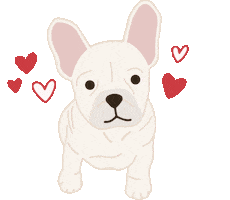 In Love Bulldog Sticker by Just Follow Your Art