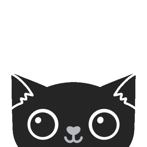 Happy Black Cat Sticker by Cat & Raven