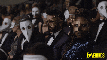 TheLovebirdsMovie comedy confused nervous masks GIF
