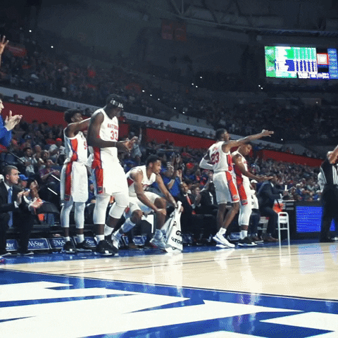 Gators Basketball Reaction GIF by Florida Gators