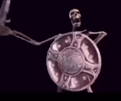 Skeleton banging shield