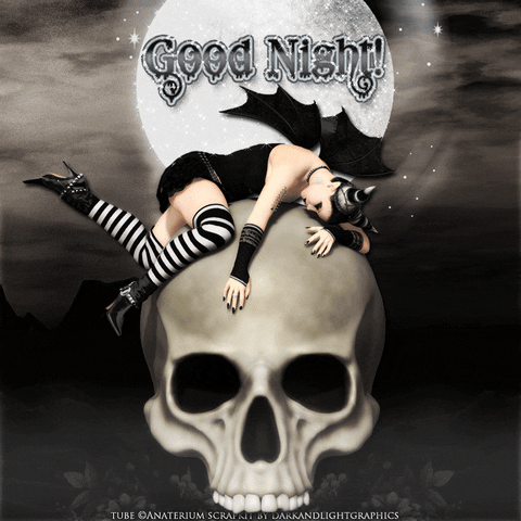 Good Night Skull GIF