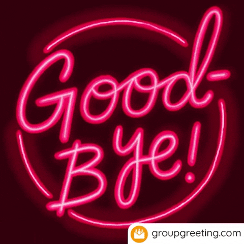 Good Bye Neon Letters GIF