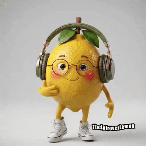 Lemon Headphones GIF