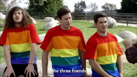 Excited Three Friends GIF