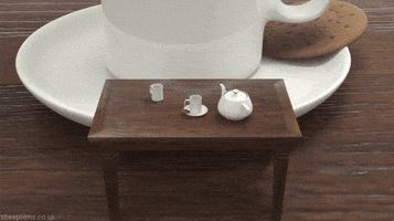 tea and biscuits teatime GIF by sheepfilms