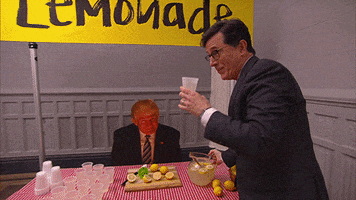 donald trump drinking GIF by The Late Show With Stephen Colbert