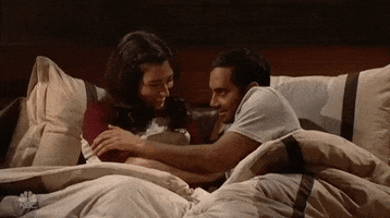 foreplay kiss in bed GIF by Saturday Night Live