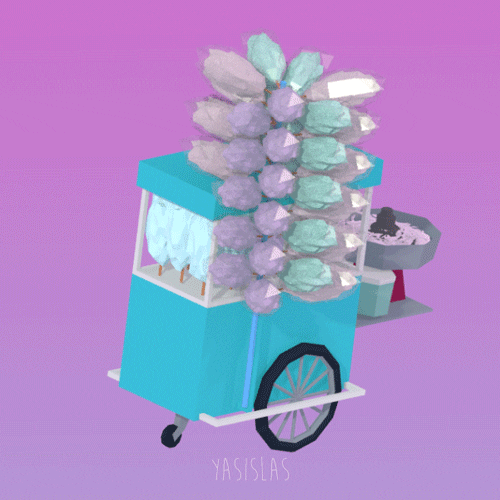 cotton candy animation GIF by Yasislas