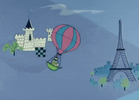 eiffel tower balloon GIF by Warner Archive