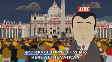 pope benedict news GIF by South Park 