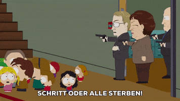 firing running GIF by South Park 