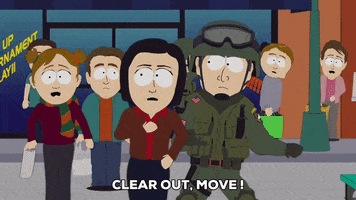 evacuating homeland security GIF by South Park 