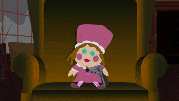 doll button eyes GIF by South Park 