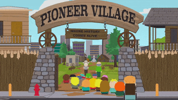 happy pioneer village GIF by South Park 