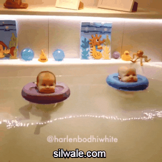 floating babies. GIF by Silwale