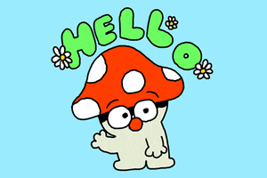 Mushroom Hello GIF by GIPHY Studios Originals