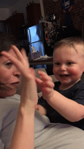 mother and son laughing GIF by Jacob Shwirtz